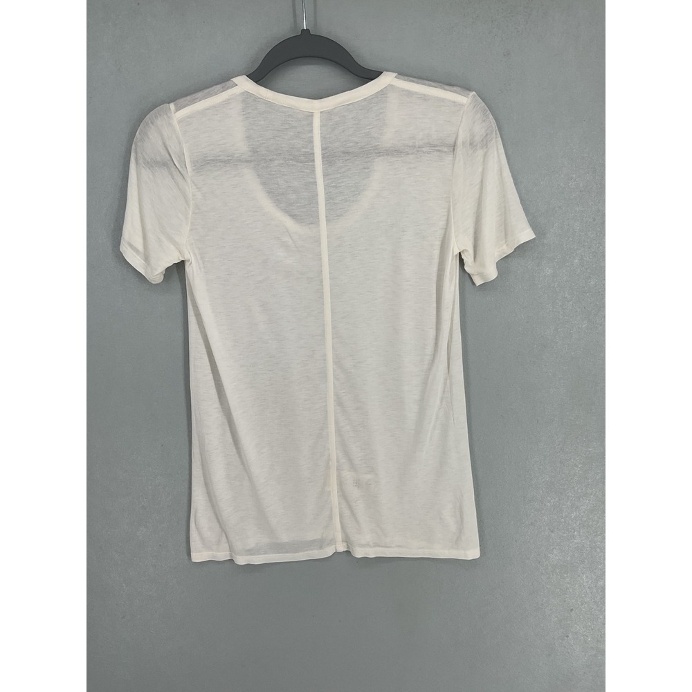 The Row Womens T-Shirt White Viscose Scoop Neck Short Sleeve XS - Picture 3 of 7